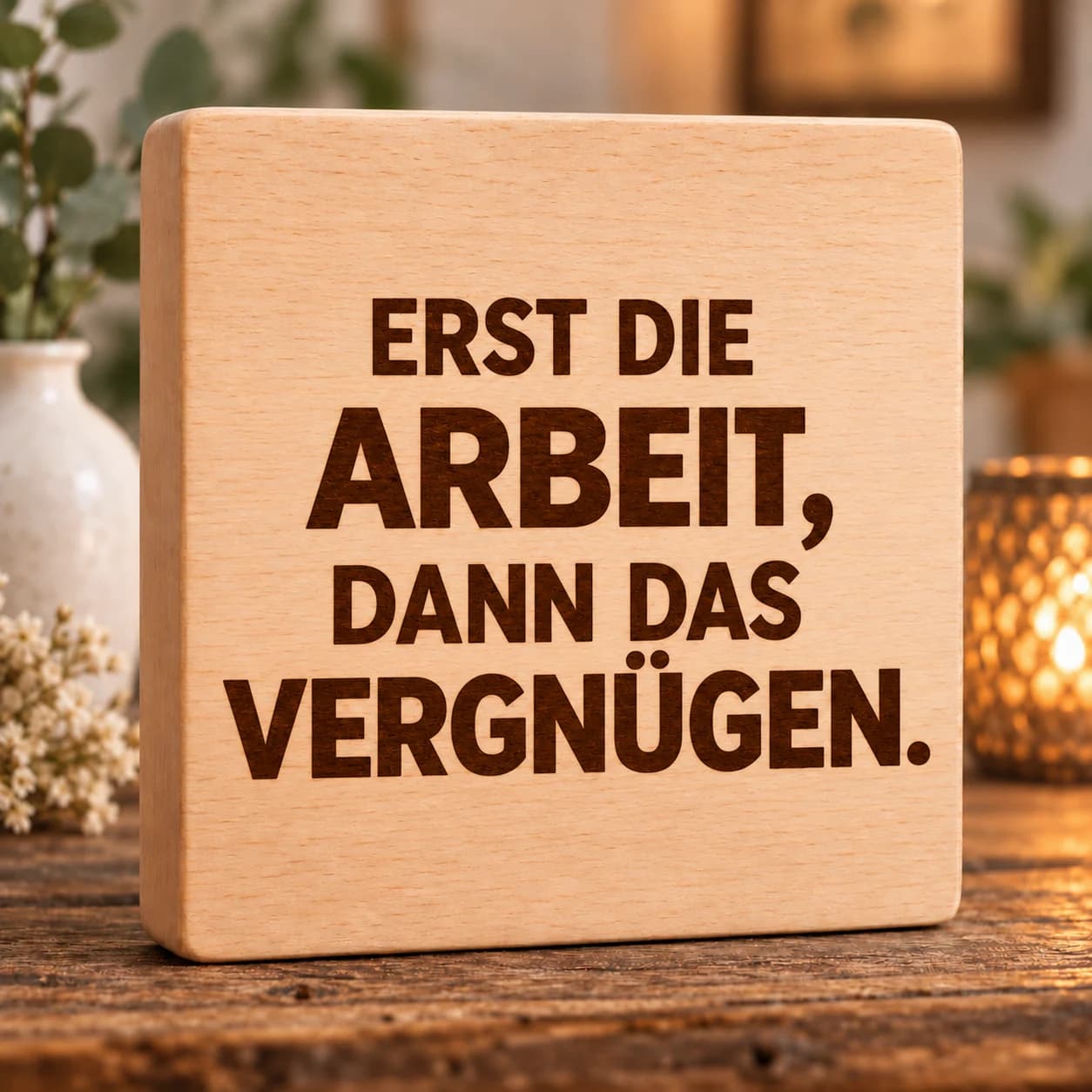 Brandblock Erst die Arbeit, dann das Vergnügen