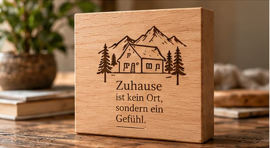 Brandblock als Geschenkidee für ein neues Zuhause